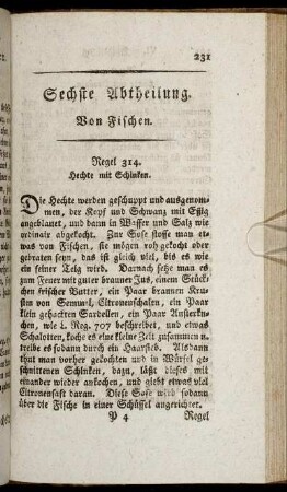 Sechste Abtheilung. Von Fischen.