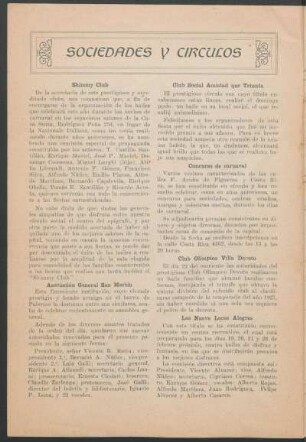Sociedades y círculos