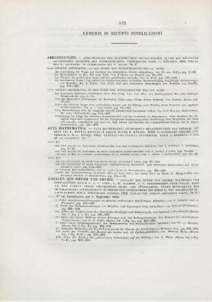 Annunzi di recenti pubblicazioni.