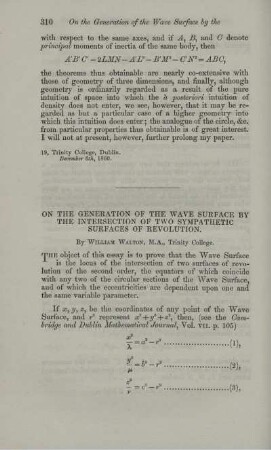 On the generation of the wave surface by the intersection of two sympathetic surfaces of revolution.