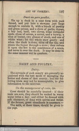 Dairy and poultry