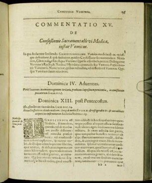 Commentatio XV. De Confeßionis Sacramentalis vi Medica, instar Vomitus.