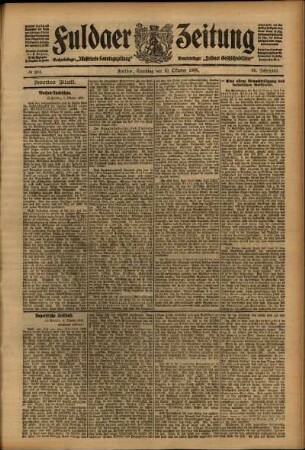 Zweite Ausgabe vom Samstag, den 10. Oktober 1908.