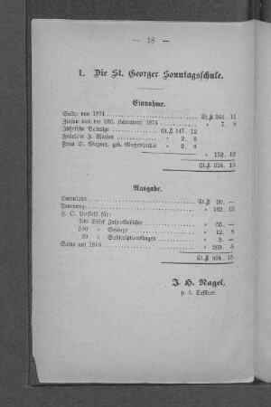 1. Die St. Georger Sonntagsschule.
