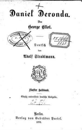 In: Daniel Deronda ; Band Halbbd. 5