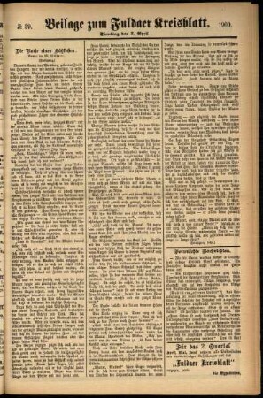 Zweite Ausgabe vom Dienstag, den 03. April 1900.