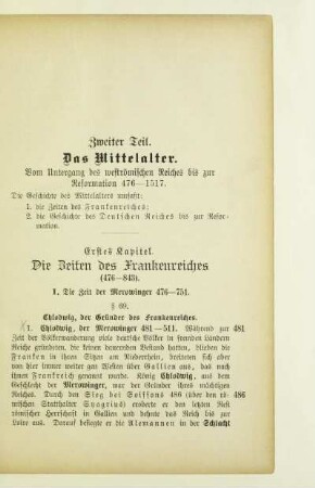 Erstes Kapitel. Die Zeiten des Frankenreiches (476-843)