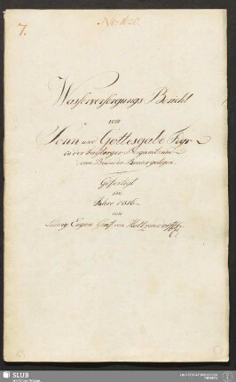 Wasserversorgungs Bericht von Sonn und Gottesgabe Fdgr in der Freyberger Bergamts und deren Bränder Revier gelegen - 18.6302 4.