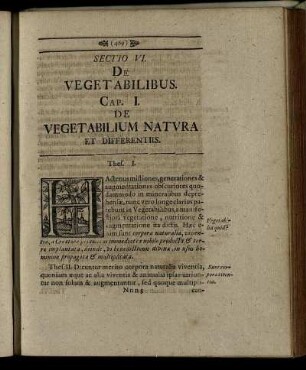 Sectio VI. De Vegetabilibus.