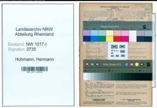 Entnazifizierung Hermann Hohmann , geb. 28.07.1898 (Postsekretaer)