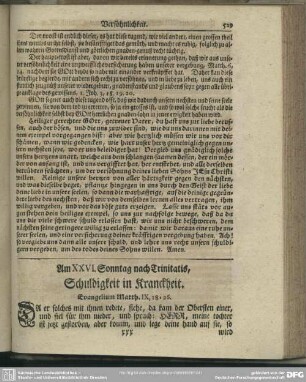 Am XXVI. Sonntag nach Trinitatis. Schuldigkeit in Kranckheit. Evangelium Matth. IX, 18-26
