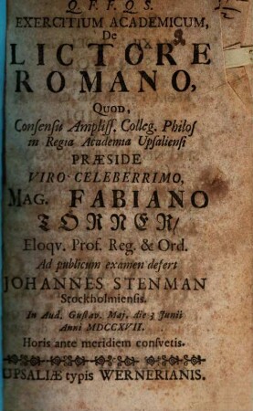 Exercitium acad. de lictore Romano