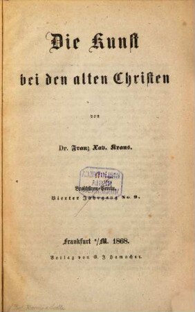 Die Kunst bei den alten Christen