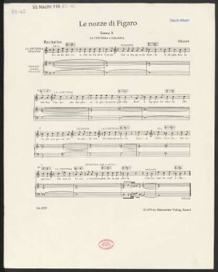 Le nozze di Figaro : Scena X La Contessa e Susanna : Recitativo [und] No. 21 Duettino