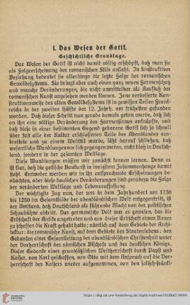I. Das Wesen der Gotik