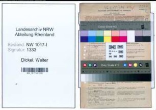 Entnazifizierung Walter Dickel , geb. 29.10.1896 (Reparatur Dreher)