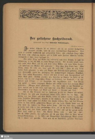 Der geliehene Hochzeitsrock : Humoreske