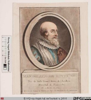 Bildnis Maximilien de Béthune Sully, baron de Rosny, 1606 duc de
