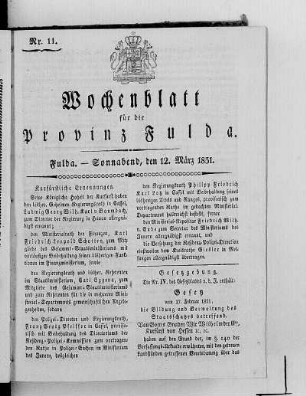 Nr. 11, Ausgabe vom 12. März 1831
