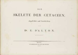 1,10.1827: Die Skelete der Cetaceen