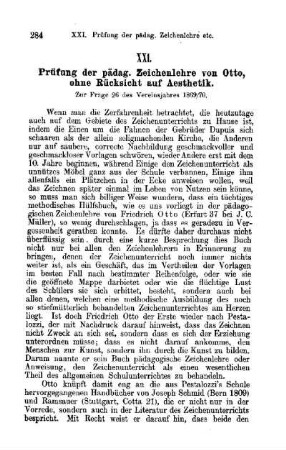 Prüfung der pädag. Zeichenlehre von Otto, ohne Rücksicht auf Aesthetik. : zur Frage 26 des Vereinsjahres 1869/70