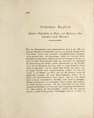 Siebentes Kapitel. Letzter Aufenthalt zu Pará, und Rückreise über Lissabon nach München.