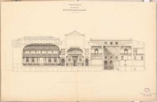 Vereinshaus der Berliner Künstler Schinkelwettbewerb 1880: Querschnitt; Maßstabsleiste