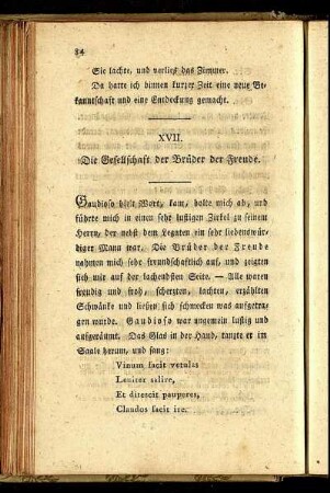 XVII. Die Gesellschaft der Brüder der Freude.