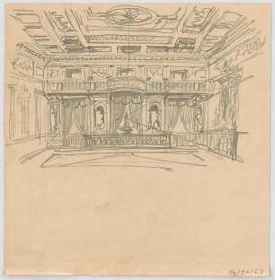 Thiersch, August ; Tegernsee (Bayern); Villa Theodorovitsch / Serbenvilla - Innenraum (Perspektive)