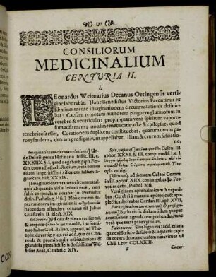 Consiliorum Medicinalium Centuria II.
