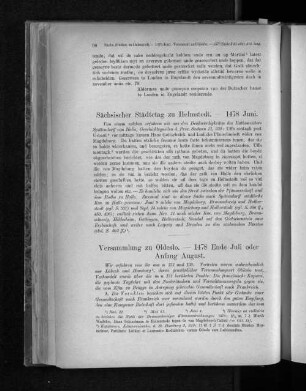 Sächsischer Städtetag zu Helmstedt. - 1478 Juni.