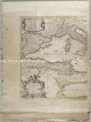 La Mer Mediterranée. Mit zwei Nebenkarten: Plan du détroit de Gibraltar; Baye de Gibraltar
