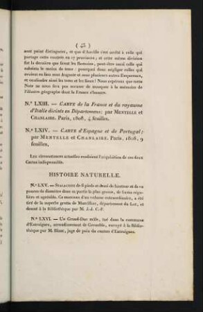 45, Histoire Naturelle