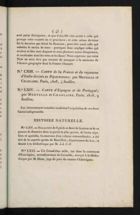 45, Histoire Naturelle