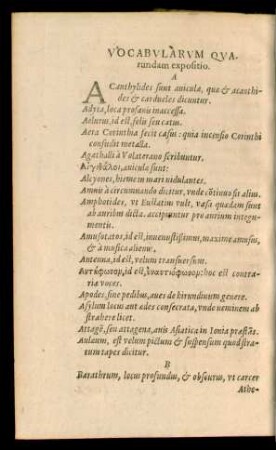 Vocabularum Quarundam expositio.