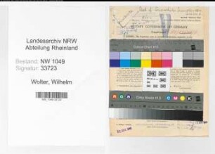 Entnazifizierung Wilhelm Wolter , geb. 09.03.1899 (Versicherungsangestellter)