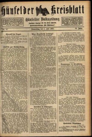 Ausgabe vom Donnerstag, den 04. Juni 1925.