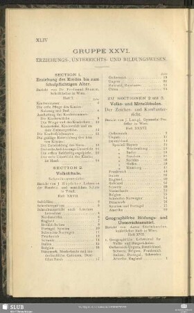 Gruppe XXVI. Erziehungs, Unterrichts- Und Bildungswesen