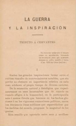 La guerra y la inspiración