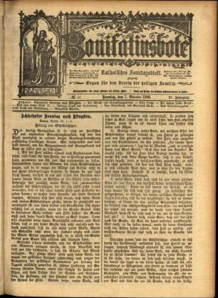 Erste Ausgabe vom Sonntag, den 07. Oktober 1900.