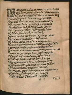Laurigeros multos at paucos cernere Phoebos Esse hodie, cecinit sapientia Lipsica dudum ...