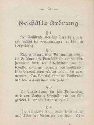 Geschäfts-Ordnung