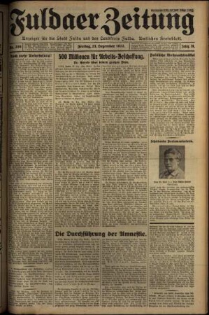 Ausgabe vom Freitag, den 23. Dezember 1932.