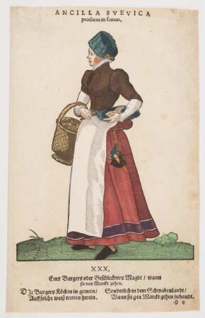 Tracht einer Augsburger Magd