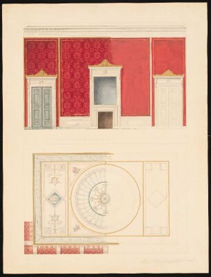 Russische Botschaft, Berlin: Farbige Wandansicht und Decke im Kaiserzimmer im 1. Obergeschoss
