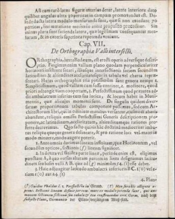 Cap. VII. De Orthographia Valli intersecti.