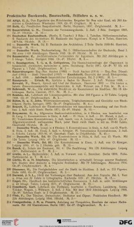 Praktische Baukunde, Bautechnik, Stillehre u.s.w. (Nr. 188 - 269)