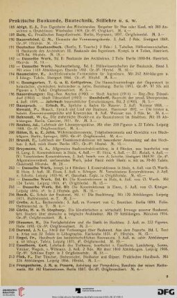 Praktische Baukunde, Bautechnik, Stillehre u.s.w. (Nr. 188 - 269)