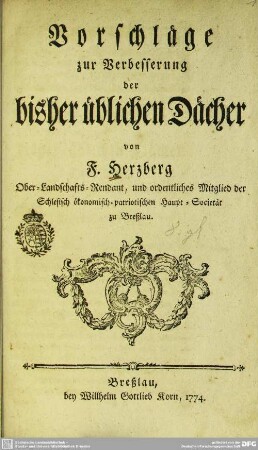 Vorschläge zur Verbesserung der bisher üblichen Dächer