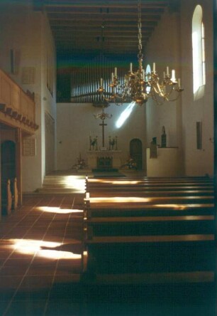 Bad Wiessee. Evang. Kirche (1935-1937; B. Biehler). Blick zur Orgel